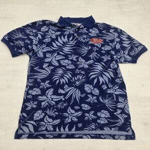 Florida Gators Vintage Boca Classics Hawaiian Polo Shirt Floral Size M Blue